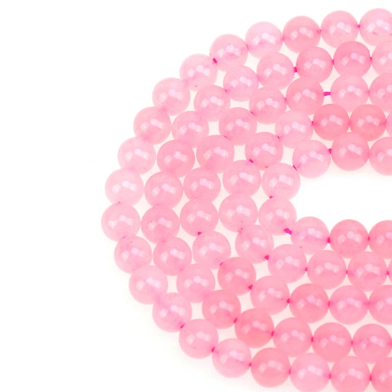 LPBeads 100PCS 8mm Natural Rose Quartz Beads Gemstone Round Loose Beads for Jewelry Making with Pink Stretch Cord - Image 1